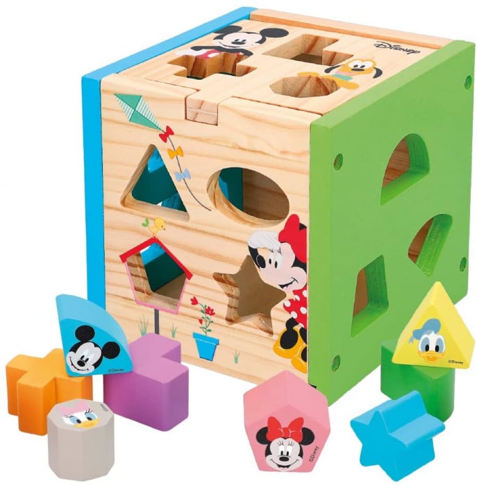 Cub educativ cu Sortator forme si Imprimeu Disney, 13 forme, multicolor [1]