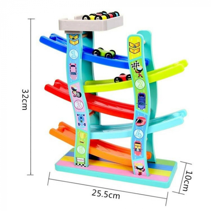 Rampa de Raliu din lemn Five Truck cu 5 piste, multicolor [5]