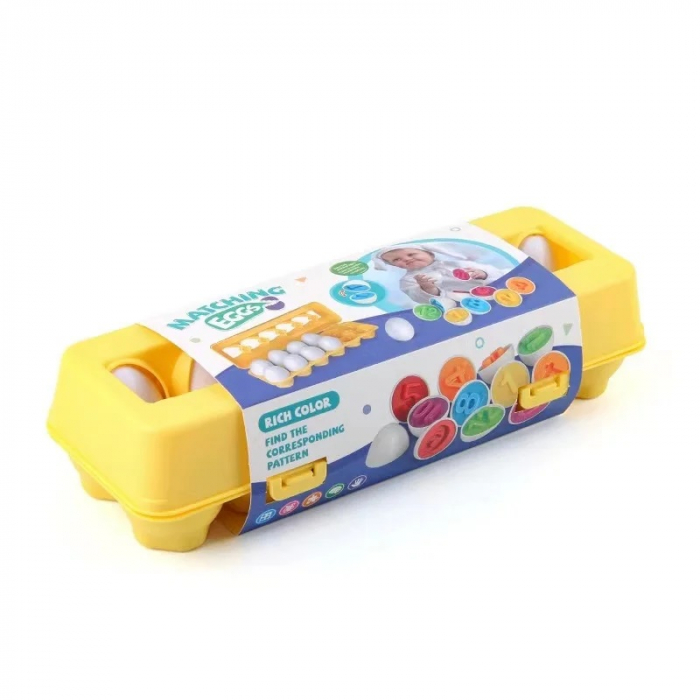 Joc Matching eggs Potriveste oua cu cifre Montessori, multicolor [2]