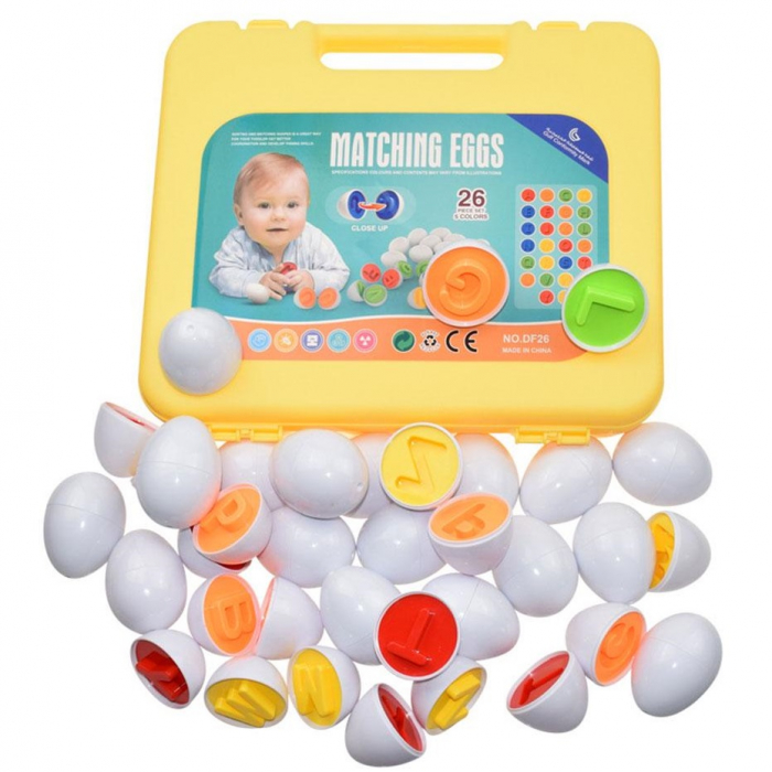 Joc Matching eggs Potriveste oua cu litere Montessori, multicolor [1]