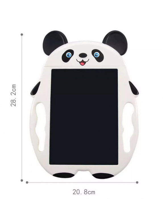 Tableta grafica LCD Urs Panda pentru notite si desene cu stergere automata 8.5 Inch, alb [4]