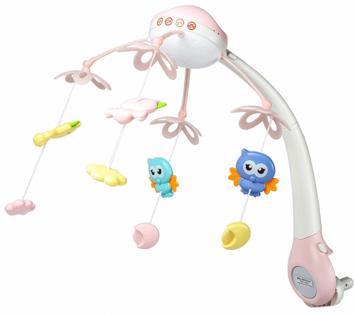 Carusel Interactiv Rotire 360°, Efecte Luminoase si Sonore, 500 Melodii, Roz [2]