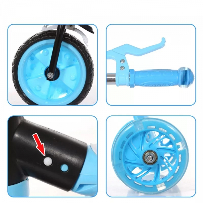 Trotineta convertibila 2 in 1, Scooter, albastru [4]