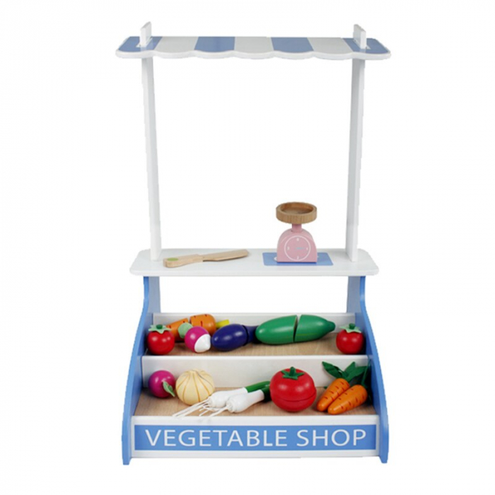 Stand jucarie Legume din lemn de feliat Vegetable Shop [4]
