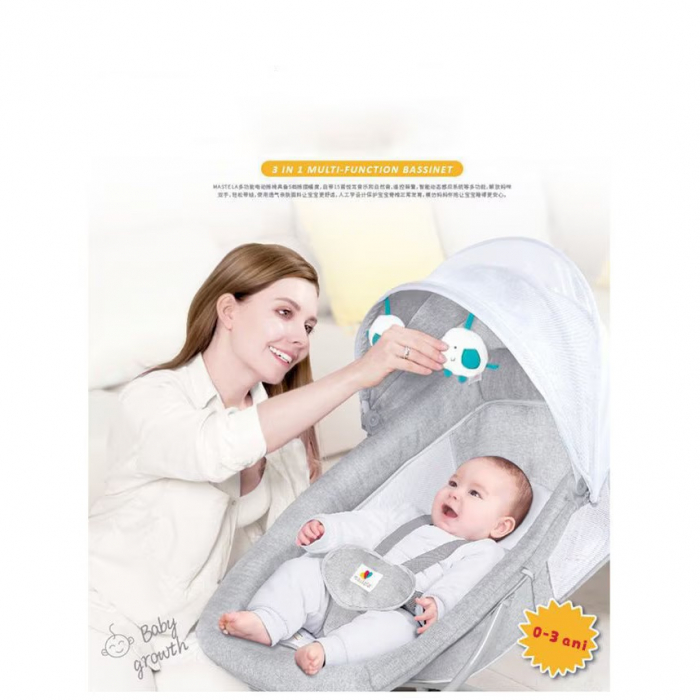 Balansoar electric 3 in 1 Mastela, bluetooth, telecomanda, gri [13]