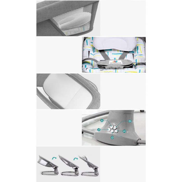 Balansoar electric 3 in 1 Mastela, bluetooth, telecomanda, roz [12]