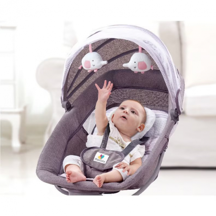 Balansoar electric 3 in 1 Mastela, bluetooth, telecomanda, roz [8]