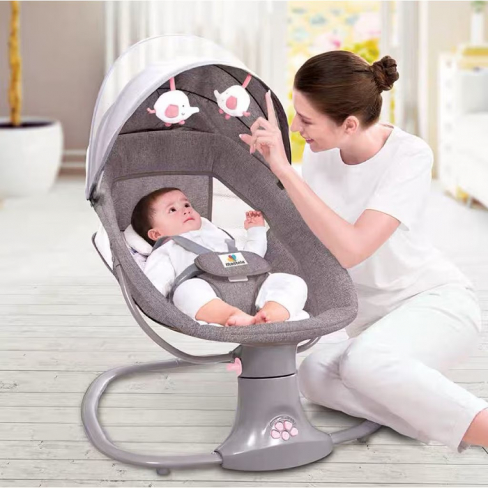 Balansoar electric 3 in 1 Mastela, bluetooth, telecomanda, roz [6]