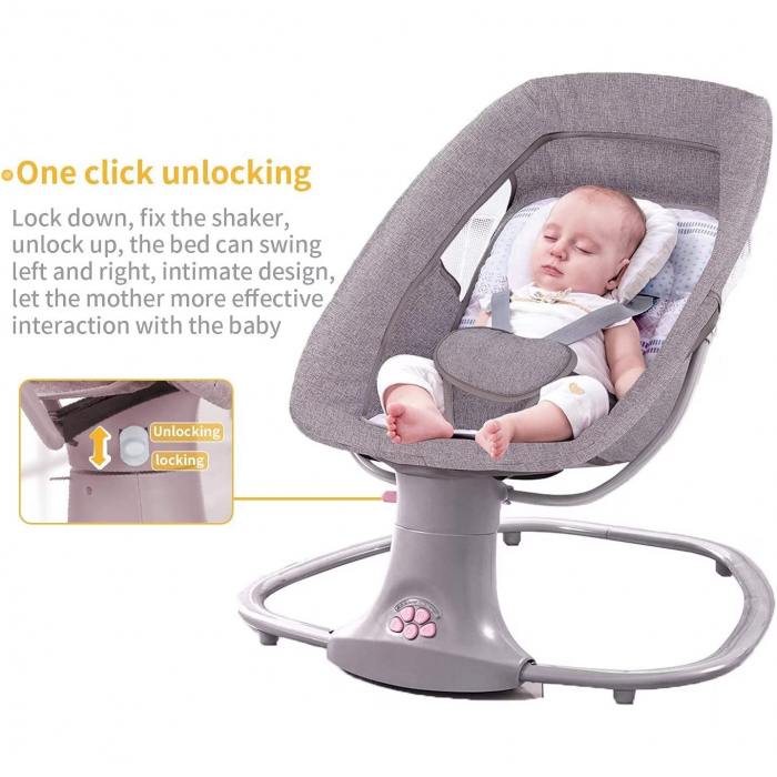Balansoar electric 3 in 1 Mastela, bluetooth, telecomanda, roz [5]