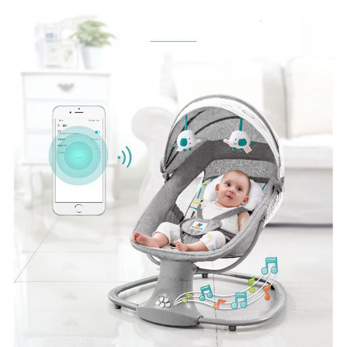 Balansoar electric 3 in 1 Mastela, bluetooth, telecomanda, verde [7]