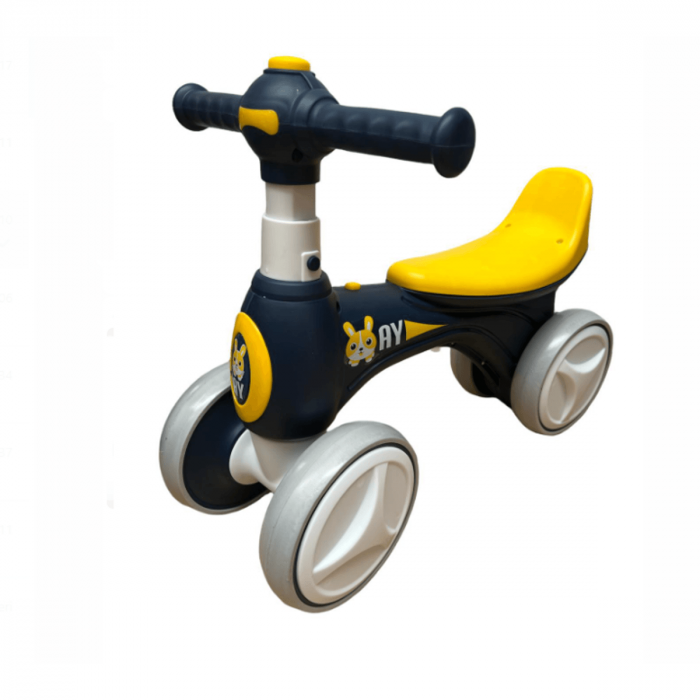 Bicicleta fara pedale cu roti silentioase, pentru copii 1-3 ani, lumini, muzica si baloane de sapun, bleumarin [3]