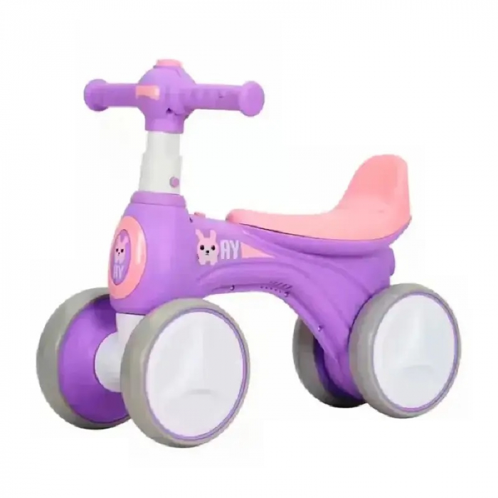 Bicicleta fara pedale cu roti silentioase, pentru copii 1-3 ani, lumini, muzica si baloane de sapun, mov [2]