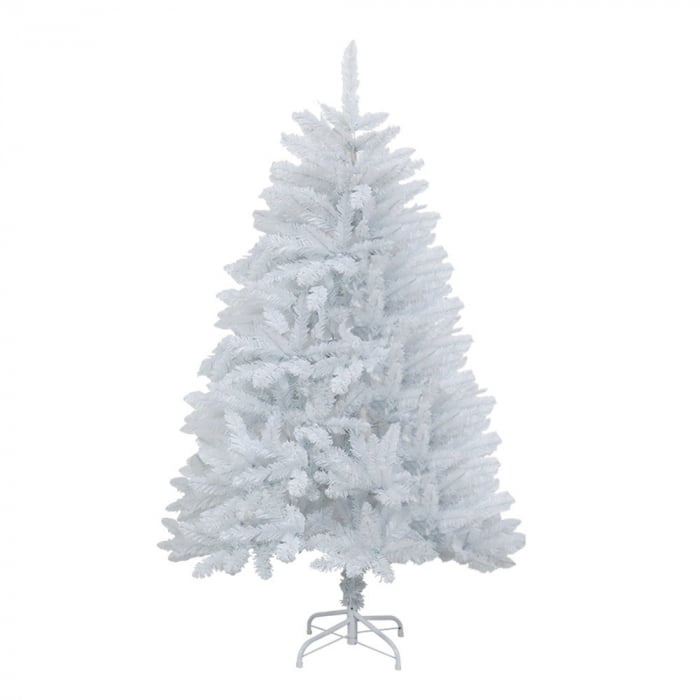 Brad de Craciun artificial cu suport inclus, 210 cm, 800 ramuri, pentru interior/exterior, alb [1]