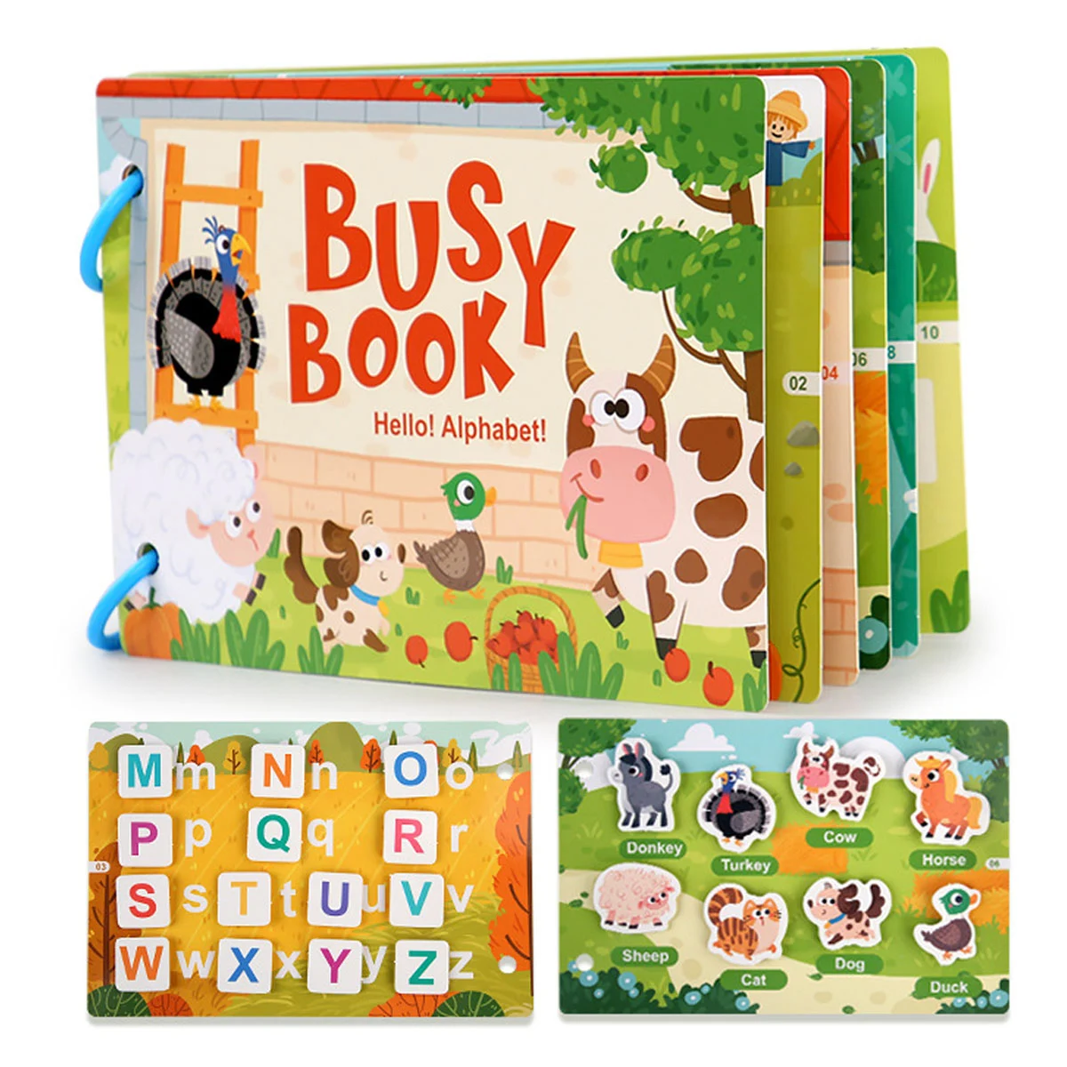 Carte educativa cu stickere reutilizabile Busy Book - Alfabet, 10 activitati [1]