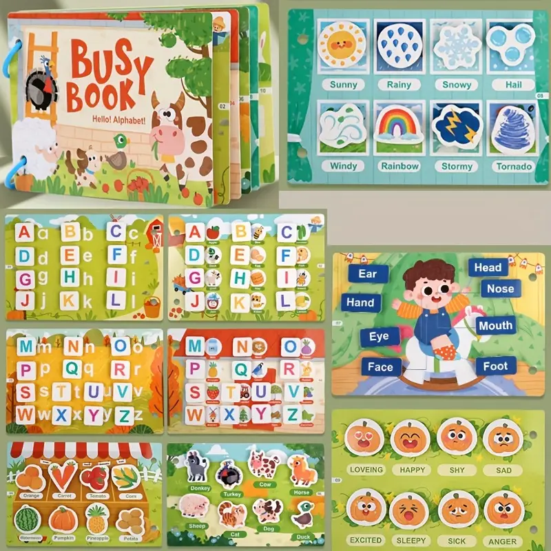 Carte educativa cu stickere reutilizabile Busy Book - Alfabet, 10 activitati [2]