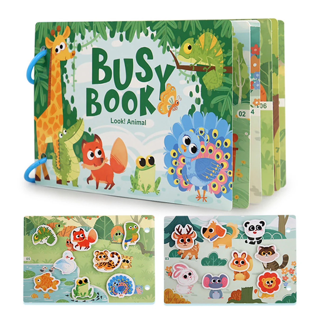 Carte educativa cu stickere reutilizabile Busy Book - Animale, 10 activitati [1]