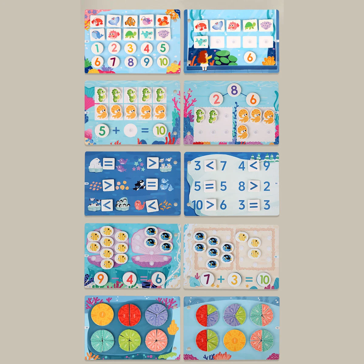 Carte educativa cu stickere reutilizabile Busy Book - Animale Marine, 10 activitati [4]