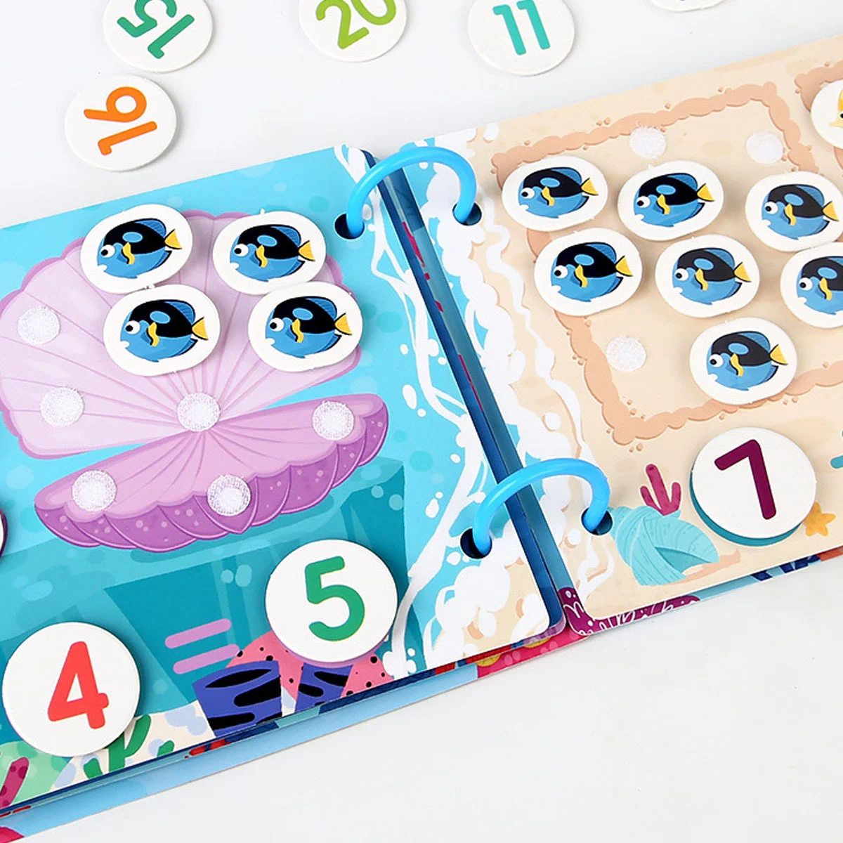 Carte educativa cu stickere reutilizabile Busy Book - Animale Marine, 10 activitati [3]