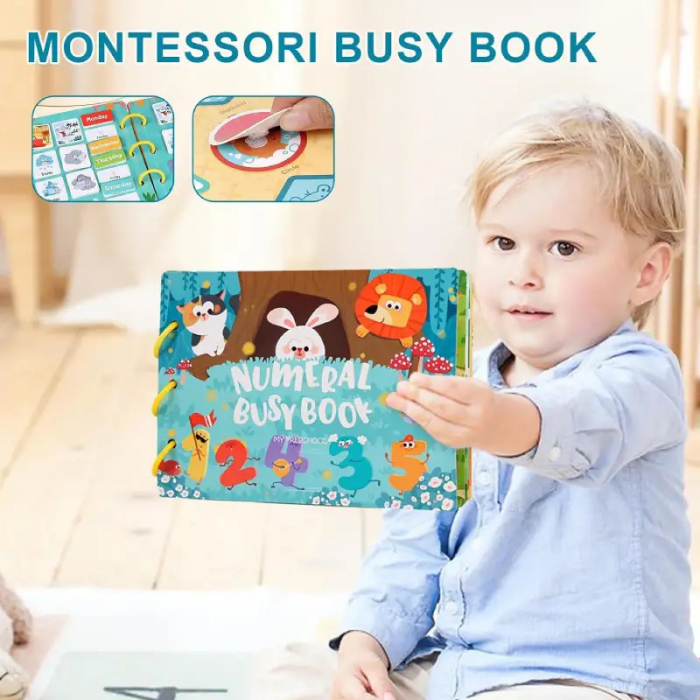 Carte educativa cu stickere reutilizabile Busy Book Preschool- Numere, 10 pagini [4]