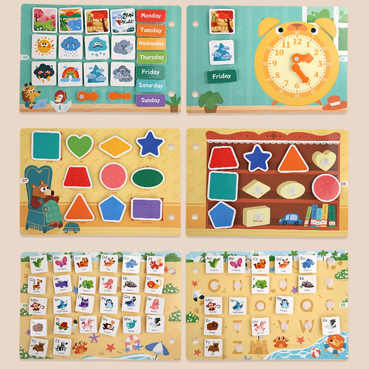Carte educativa cu stickere reutilizabile Busy Book - Starea Vremii, 10 activitati [5]