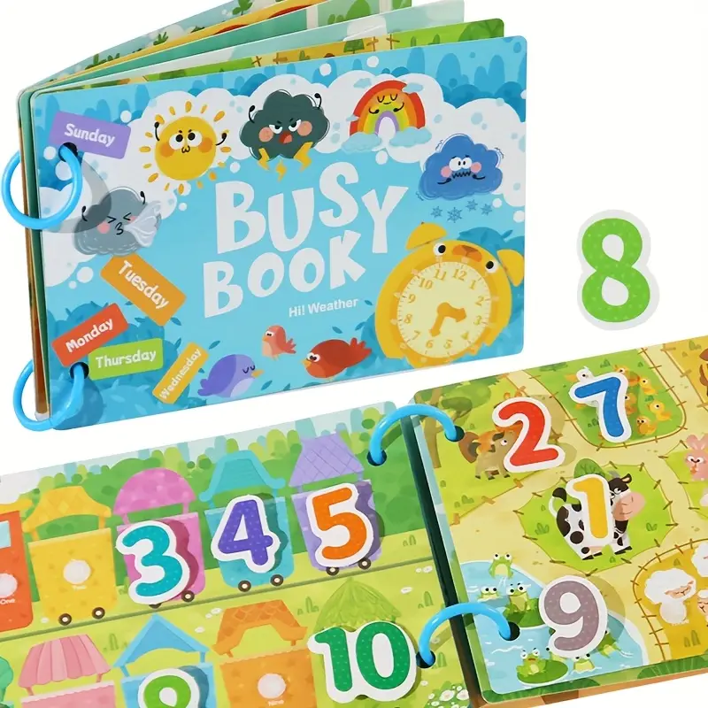 Carte educativa cu stickere reutilizabile Busy Book - Starea Vremii, 10 activitati [2]