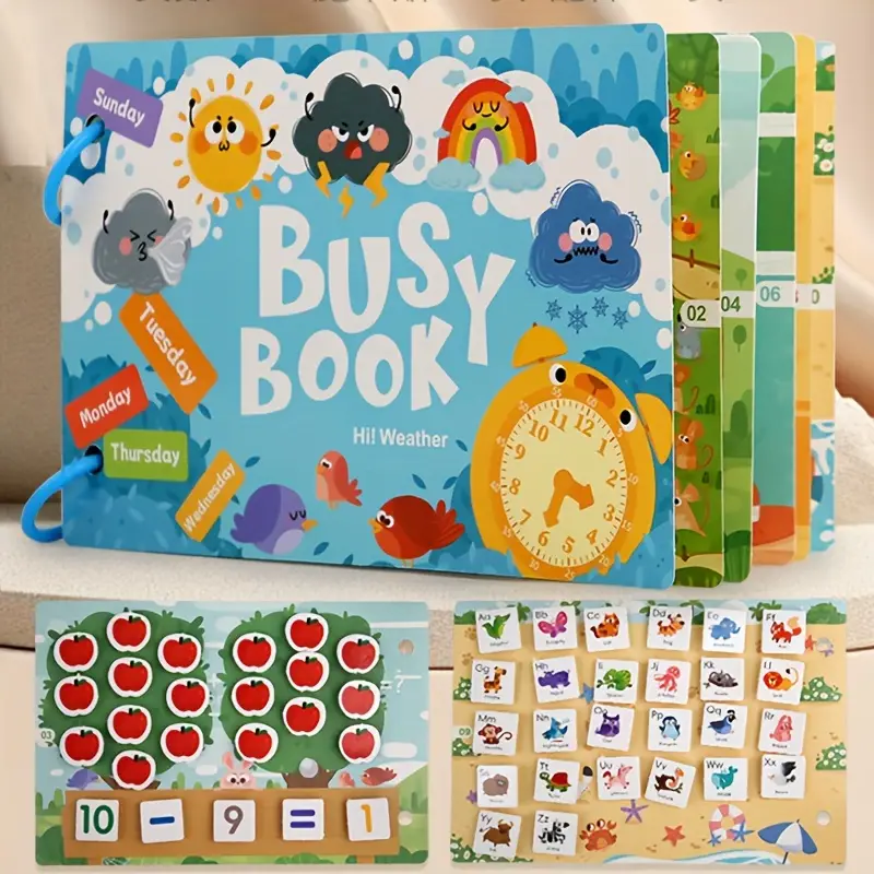 Carte educativa cu stickere reutilizabile Busy Book - Starea Vremii, 10 activitati [3]