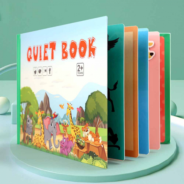 Carte educativa cu stickere reutilizabile Quiet Book - Animale, 10 pagini [8]