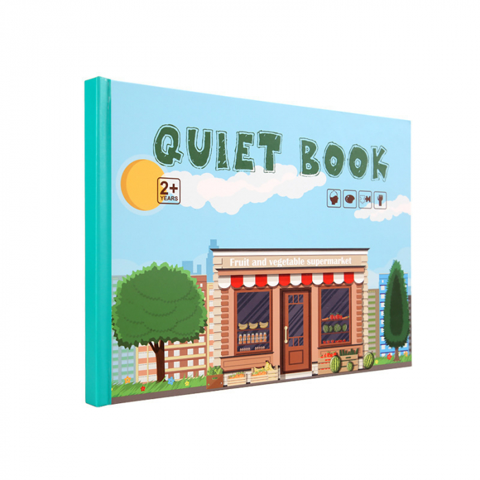 Carte educativa cu stickere reutilizabile Quiet Book - Fructe si Legume, 10 pagini [3]
