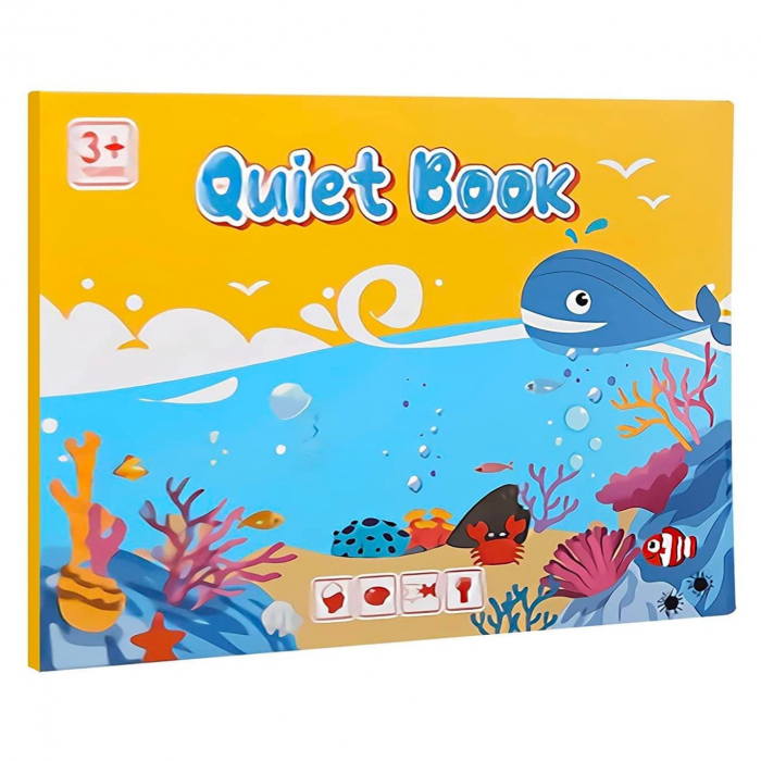Carte educativa cu stickere reutilizabile Quiet Book - Lumea Oceanelor, 10 pagini [2]