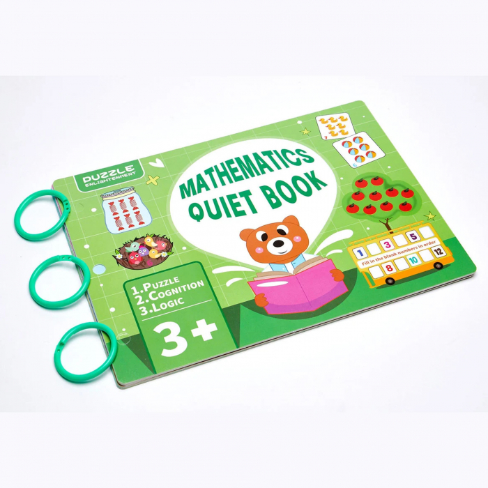 Carte educativa cu stickere reutilizabile Quiet Book, Matematica, multicolor [2]