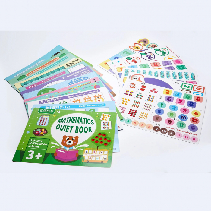 Carte educativa cu stickere reutilizabile Quiet Book, Matematica, multicolor [3]