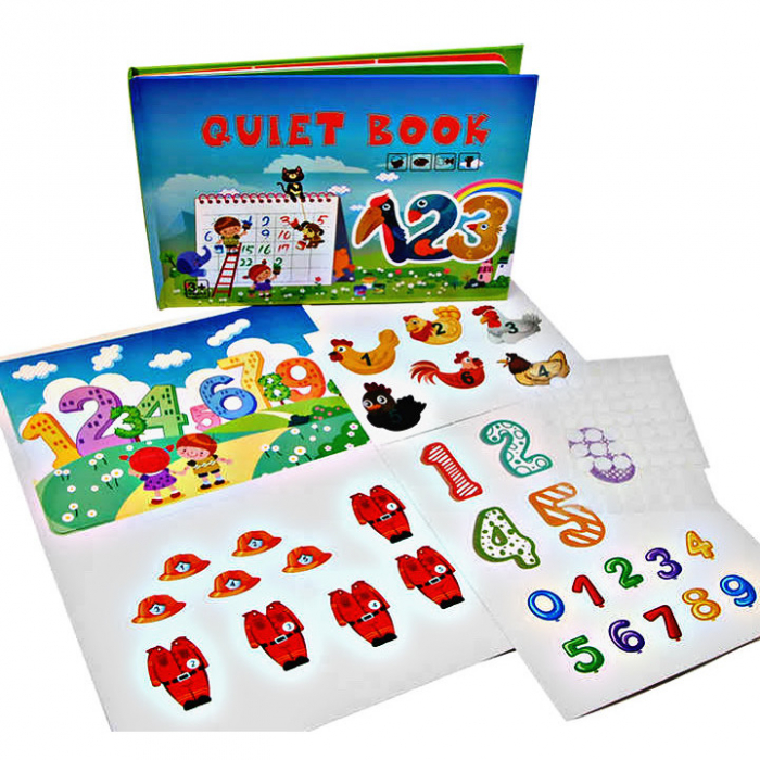 Carte educativa cu stickere reutilizabile Quiet Book - Numere, 10 pagini [2]