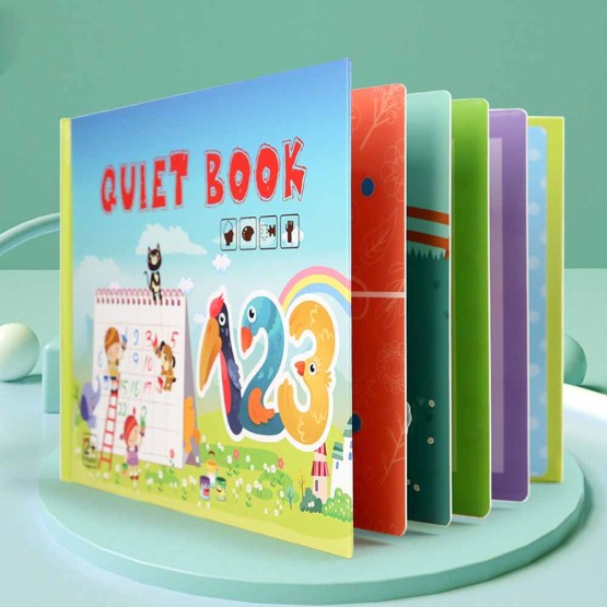 Carte educativa cu stickere reutilizabile Quiet Book - Numere, 10 pagini [6]