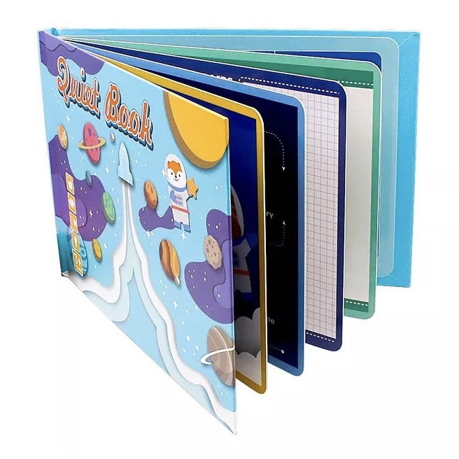 Carte educativa cu stickere reutilizabile Quiet Book - Spatiu Cosmic, 10 pagini [4]