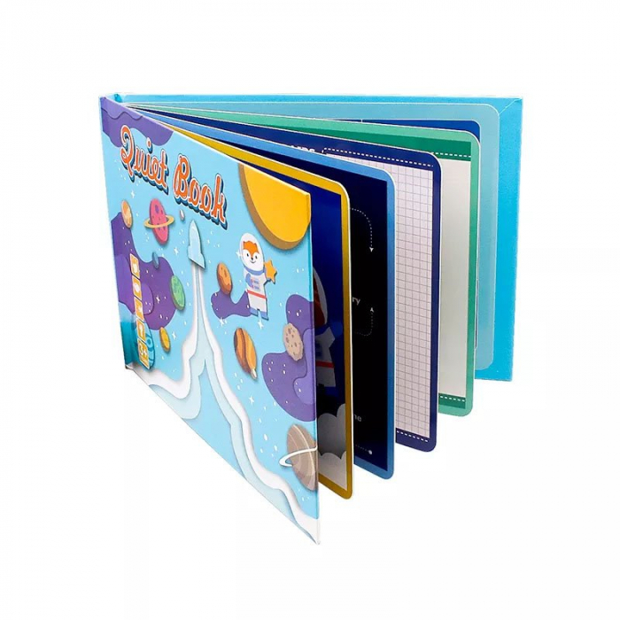 Carte educativa cu stickere reutilizabile Quiet Book - Spatiu Cosmic, 10 pagini [8]