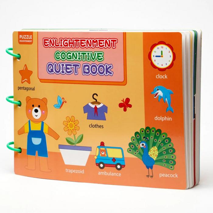 Carte educativa cu stickere reutilizabile Quiet Book Ursuletul, multicolor [5]