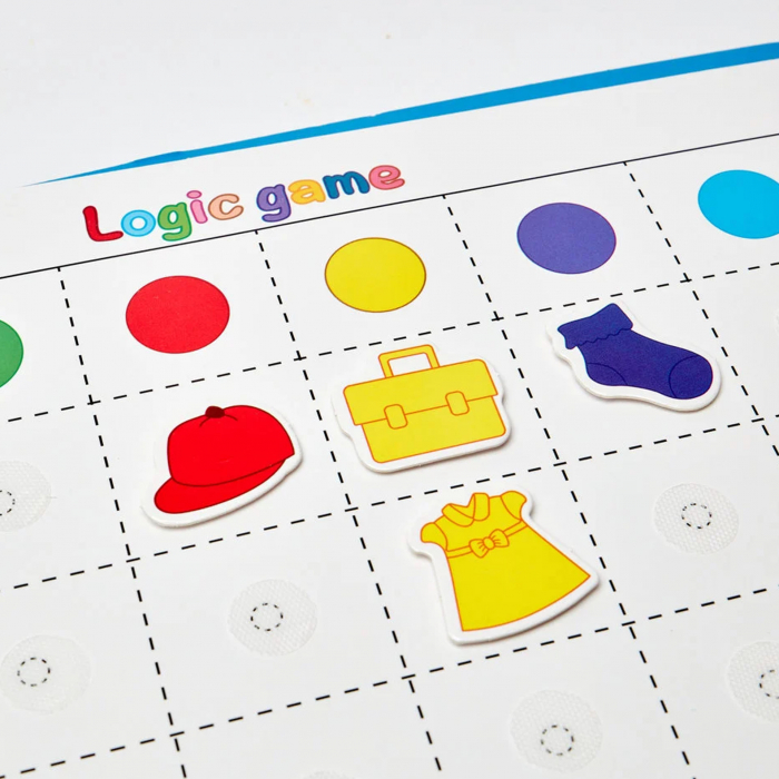 Carte educativa cu stickere reutilizabile Quiet Book Ursuletul, multicolor [6]