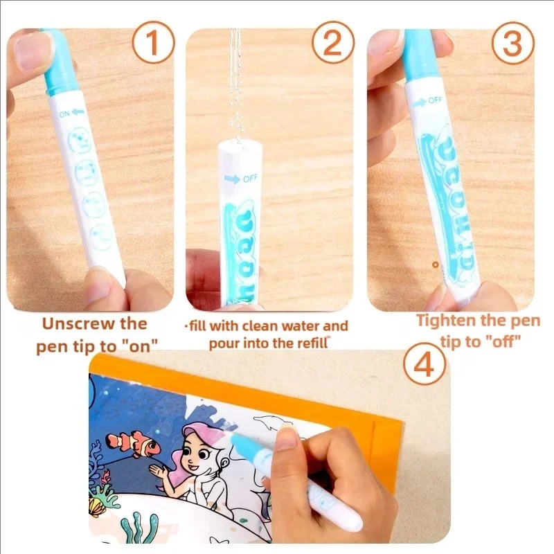 Carte educativa cu Stickere Reutilizabile si Pictura cu Apa Quiet Book Animale, multicolor [6]