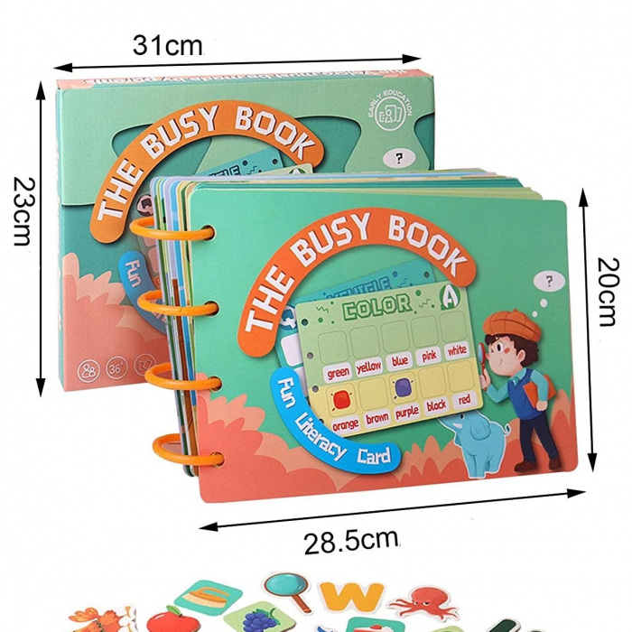 Carte educativa cu stickere reutilizabile The Busy Book, 20 pagini [6]
