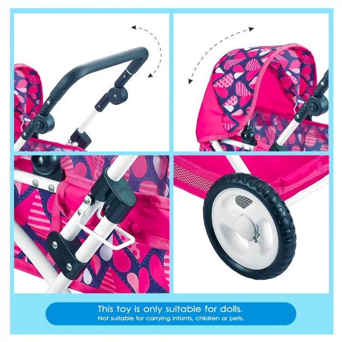 Carucior landou de jucarie pentru papusi , multicolor [2]