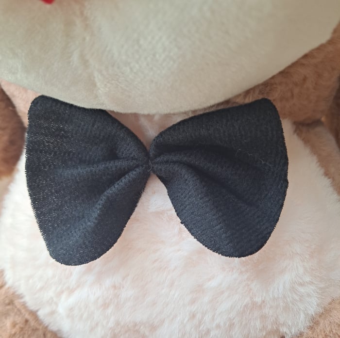 Catel din plus cu papion, 40 cm, maro [3]