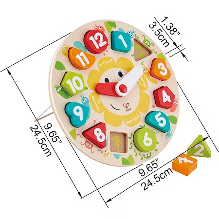 Ceas din lemn Hape - Chunky Clock [5]