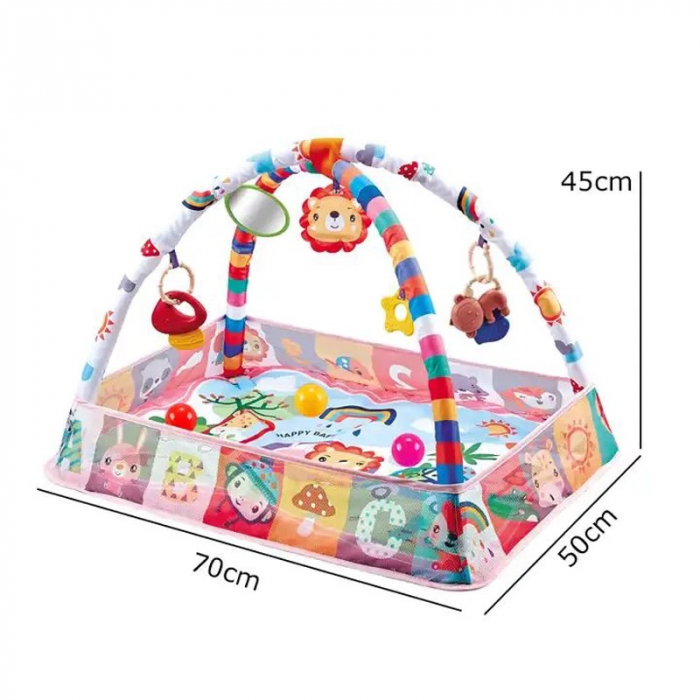 Centru de Activitati, Saltea si Tarc de joaca 2 in 1, 8 bile, multicolor [7]