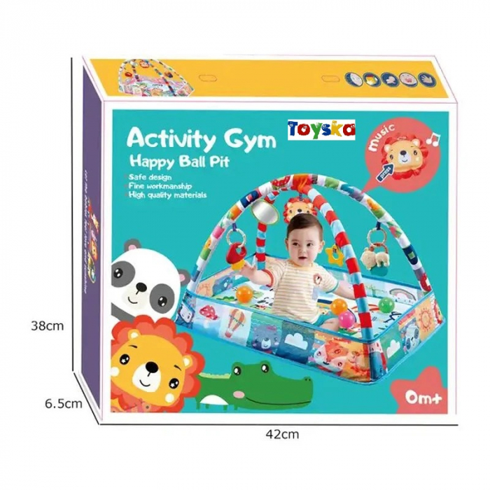 Centru de Activitati, Saltea si Tarc de joaca 2 in 1, 8 bile, multicolor [6]