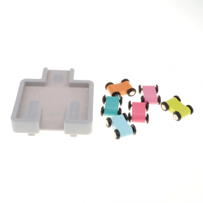 Circuit din lemn cu 4 piste si masinute, multicolor [5]