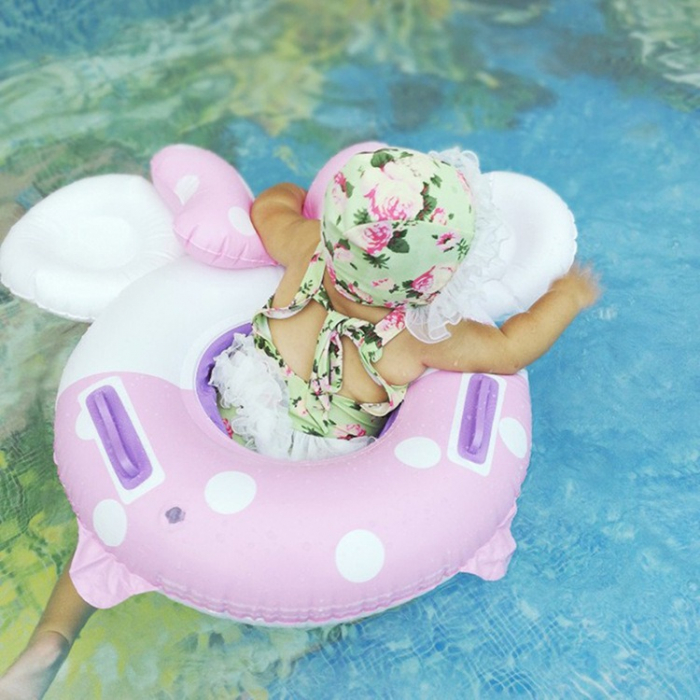 Colac cu chilotel si manere pentru bebelusi Minnie Mouse, alb/roz [4]