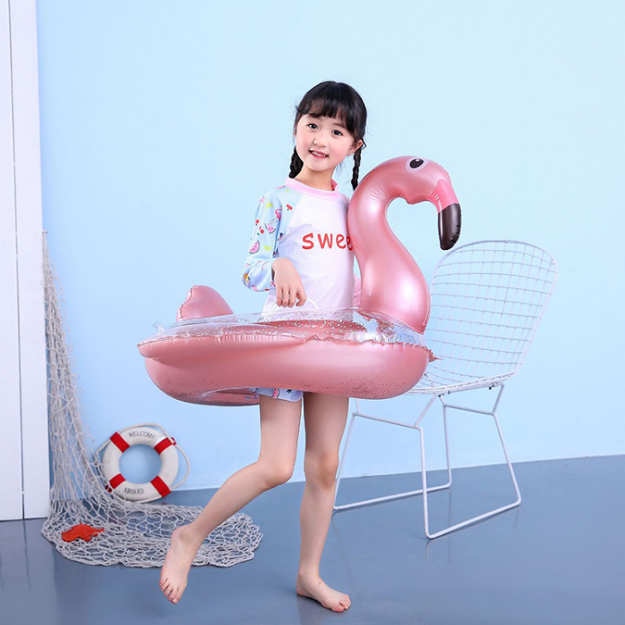 Colac de inot copii model Flamingo, 85 cm, multicolor [5]