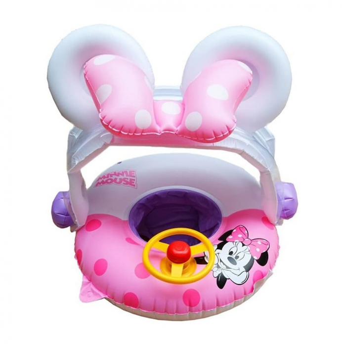 Colac inot gonflabil cu volan, acoperis si suport pentru copii Minnie Mouse [2]