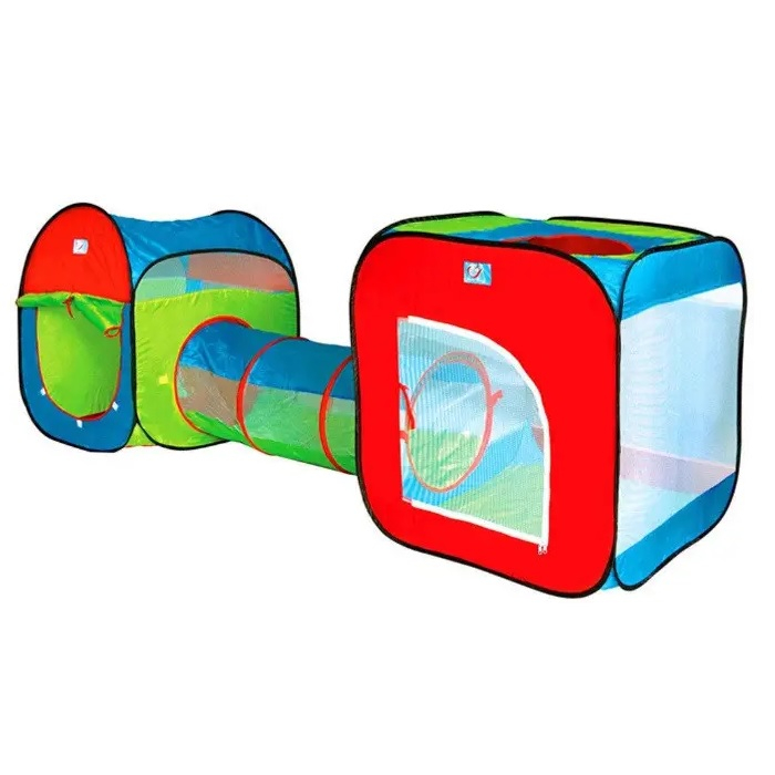 Cort de joaca cu tunel 3 in 1 Supertent, 100 de bile multicolore incluse, multicolor [3]