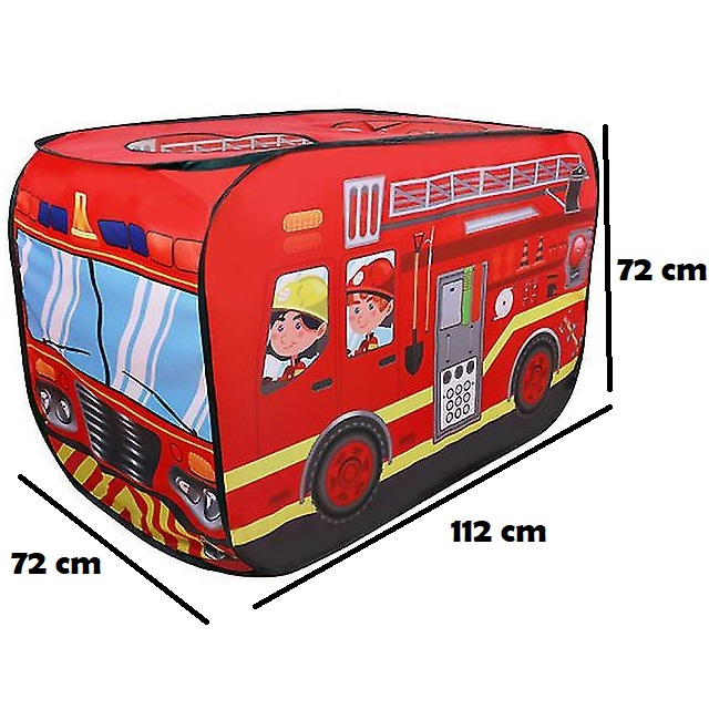 Cort de joaca pentru copii Masina de Pompieri, rosu [4]